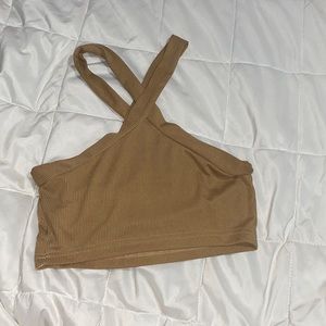 Dark Tan Cropped Tank Top